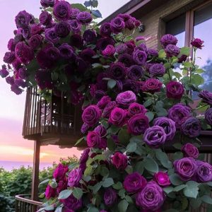 Роза Плетистая Плум Пэшн купить по цене от 610р. в интернет-магазине «Посадика» с доставкой почтой в в Мосальске и по всей России – [изображение №1].